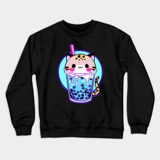 Cat Boba Tea Bubble Tea Anime Kawaii Design Crewneck Sweatshirt